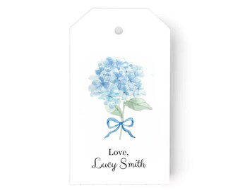 Personalized Gift Tags, Gift Labels, Custom Gift Tags, Set of Gift Tags, Hostess Gift Tags, Watercolor Hydrangeas Gift Tag
