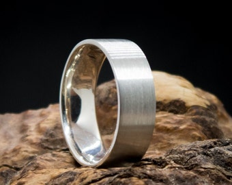 Ring aus 925 Sterling Silber / Bandring gebürstet