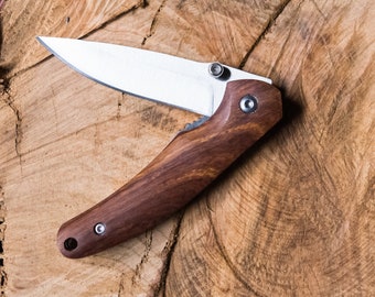 Pocket knife / stainless steel blade / sandalwood handle PRO00005987