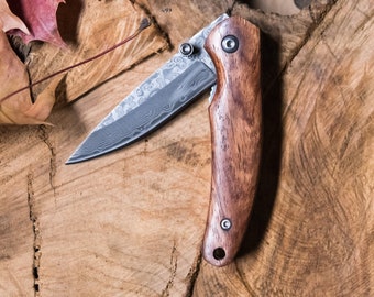Pocket knife / Knife / Damask steel blade / Sandalwood handle / Damask steel PRO00005983