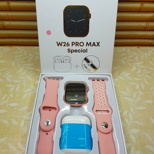 Montre Smart Watch Avec Ecouteurs Sans Fil Smartwatch W26 Pro Special Cadeau Pour Enfante Rose