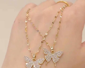 Collier papillon | Collier délicat en Alliage avec pendentif papillon