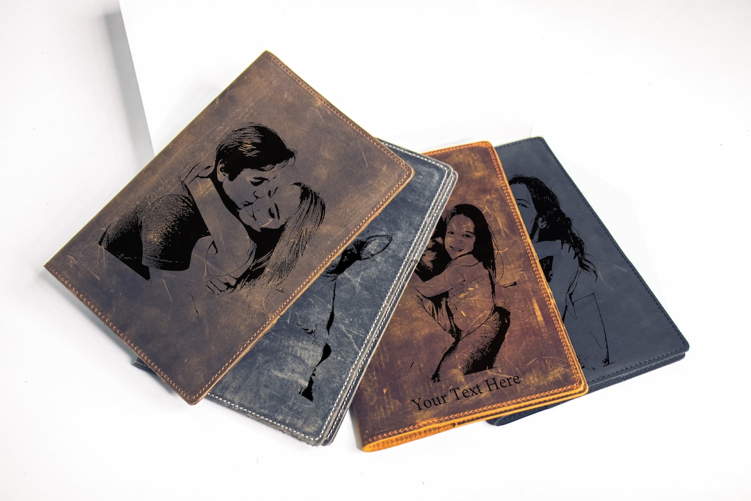 Personalized Leather Journal,engraved Photo Gift,custom Photo Leather
