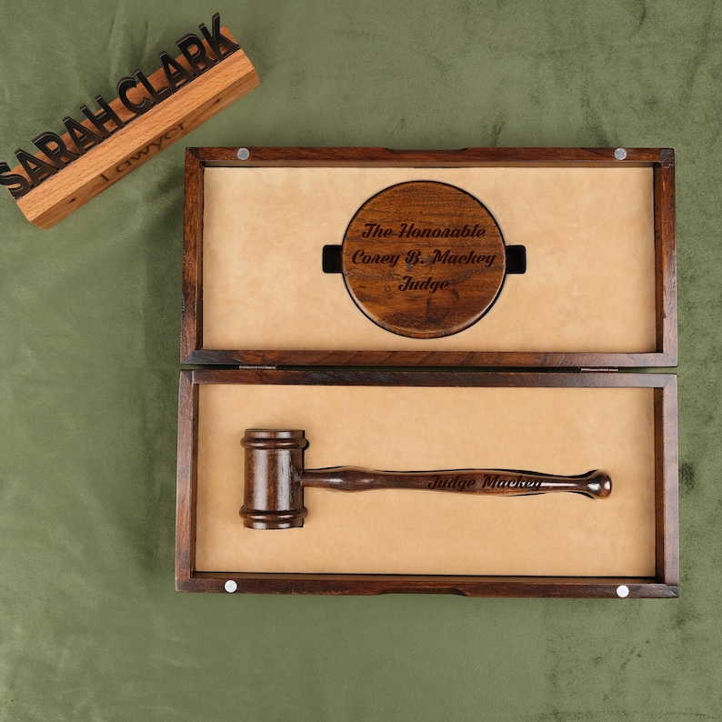 Personalized Judge's Gavel and Sound Blockcustom Engraved Etsy