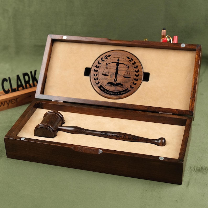 Personalized Judge's Gavel and Sound Blockcustom Engraved Etsy