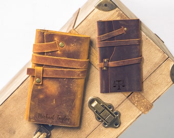 Personalized Leather Journal, Refillable Journal with Monogram, Personalized Notebook Cover, Custom Leather Sketchbook, Minimalist Journal