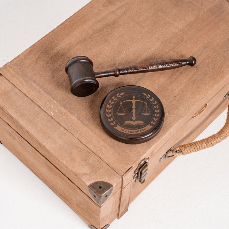 Personalized Judge's Gavel and Sound Block Custom Etsy