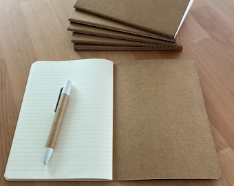 A5 Journal Refill Paper Inserts for Leather Traveler's Notebook (6X8" - Size of Insert), Handmade Notebooks & Journals with Recycled Covers