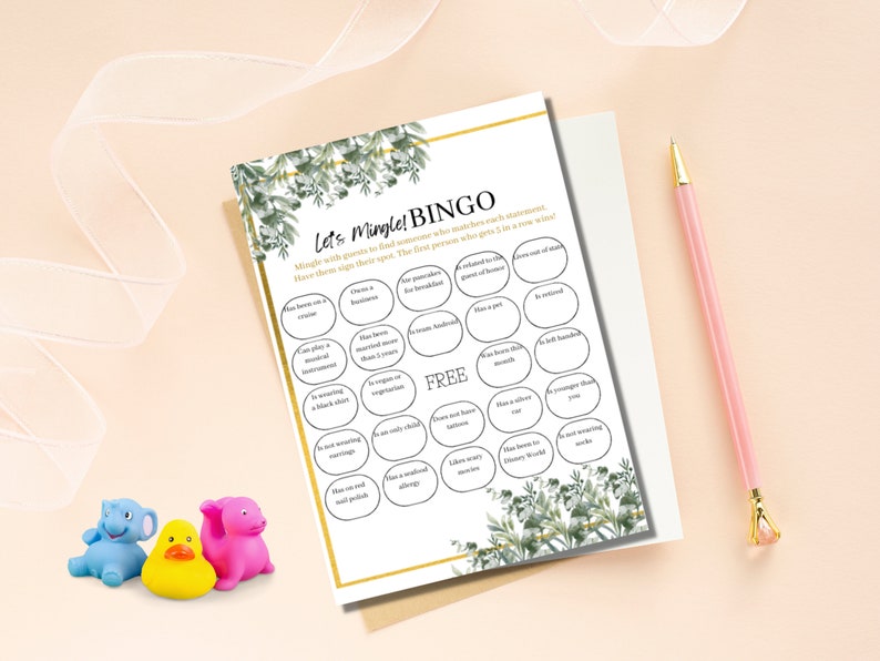 GREENERY Baby Shower Game – Baby Traditions Around The World Trivia, Pack Of 25 Cards, Floral Olive Branch Design, Gender Neutral - View #5
