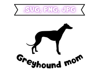 Greyhound SVG, clipart de silhueta de Whippet (download digital)