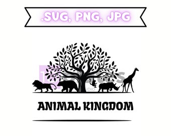 Animal Kingdom SVG, clipart de animais de safári, arquivo de corte de silhueta Cricut