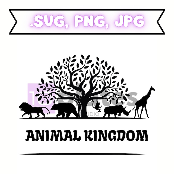Animal kingdom SVG cutting file, safari svg, animal lover svg, wild life svg, family vacation SVG Silhouette,Clipart Vector Cricut Cut