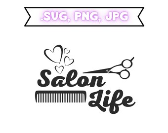 Vida de salão de cabeleireiro SVG, clipart vetorial de cabeleireiro (download digital)