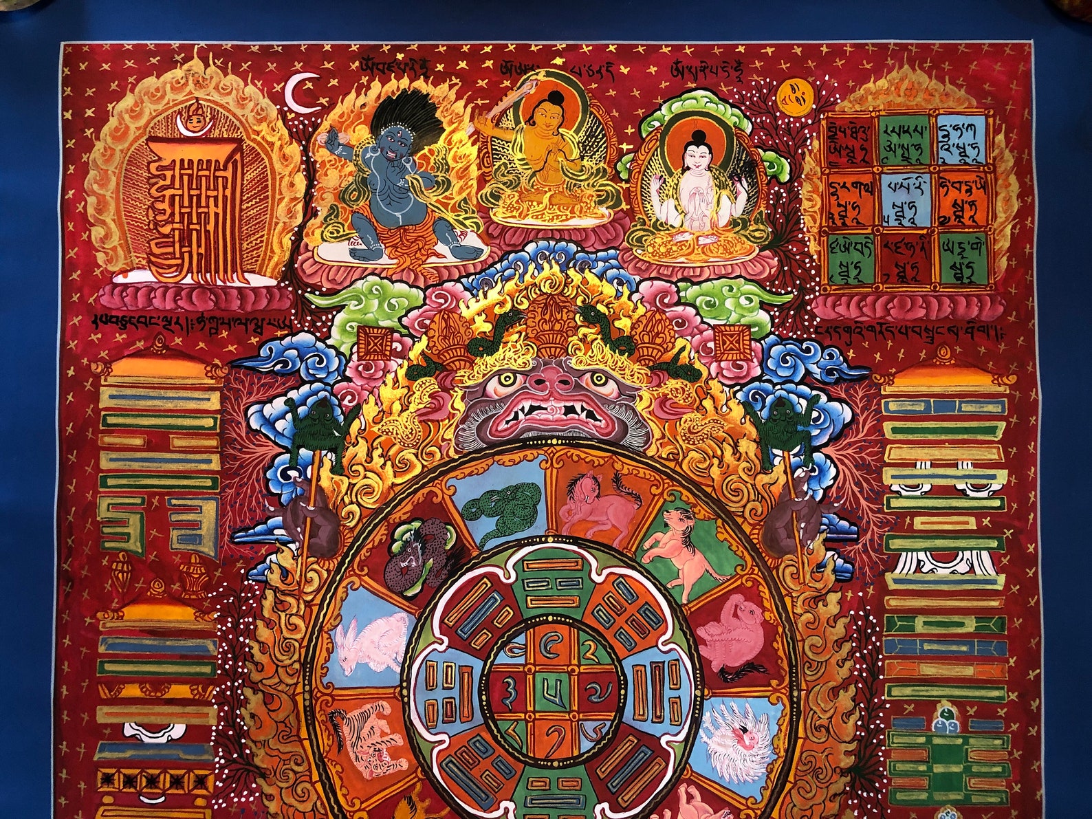 Original Hand Painted Tibetan Calendar Mandala thangka Etsy
