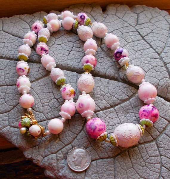 Vintage Coro Costume Necklace, Floral Sugar Bead … - image 8