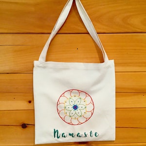 Pure hand-painted mandala cup bag [flower wedding] canvas bag Zen winding  Henna Mandala