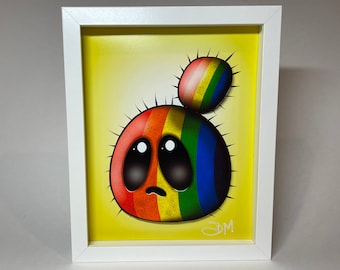 3D Cactus Sad Rainbow Pride Art