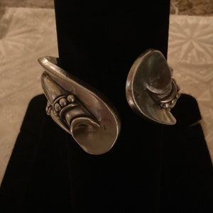 VINTAGE Sterling Silver Taxco Clamper Bracelet