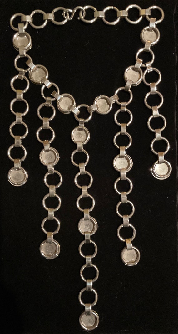 60’s Mod Bib Collar Necklace, 60’s Mid Century Ch… - image 7