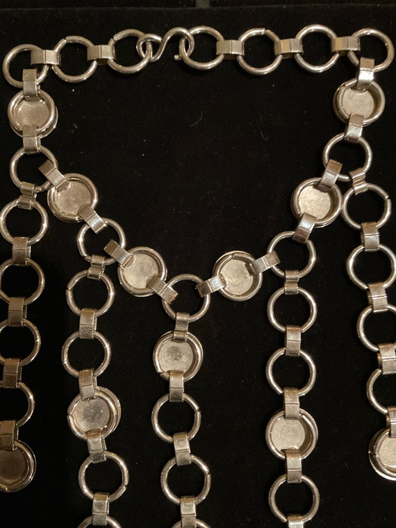 60’s Mod Bib Collar Necklace, 60’s Mid Century Ch… - image 8