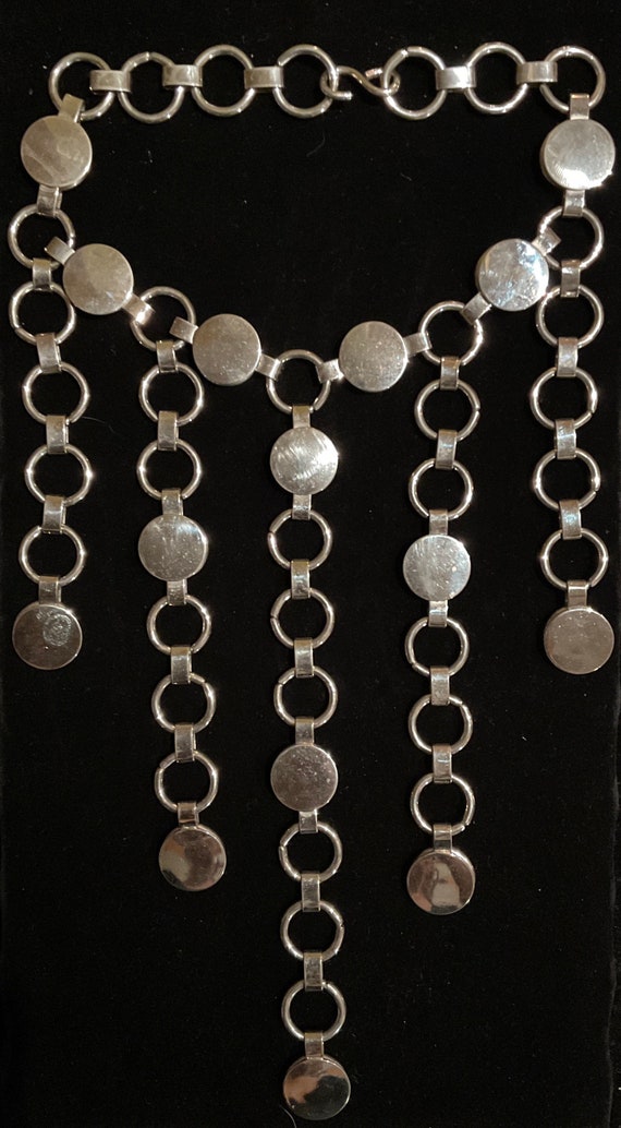 60’s Mod Bib Collar Necklace, 60’s Mid Century Ch… - image 4