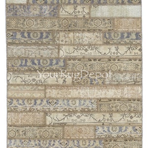 Patchwork Rug. Handmade from Vintage Carpets, Custom Options Available. BD711