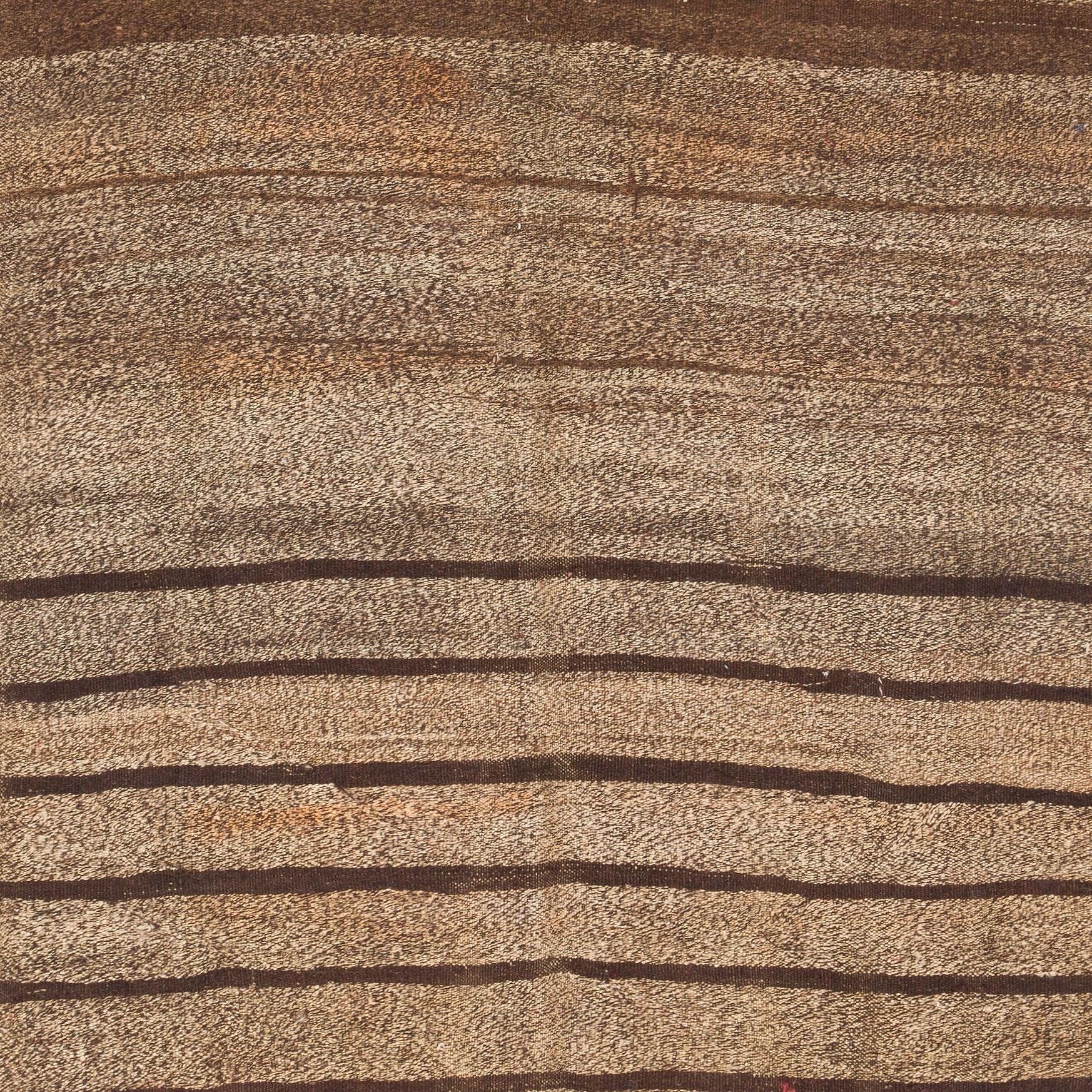 ヴィンテージ キリム　大判　手織り 5.7 x 7.6 フィートのストライプ柄の手織りヴィンテージ トルコ