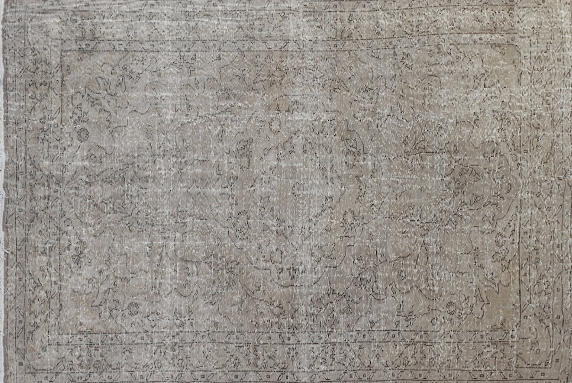 Vintage Garden Design Rug Overdyed in Gray for Modern Interiors ...