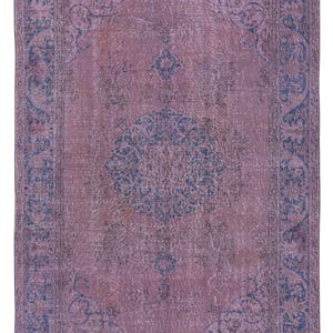5.6x8.8 Ft Purple Color Handmade Turkish Area Rug for Living Room, Entrance, Bedroom, Dining Room &amp; Kids Room. BTEK2220