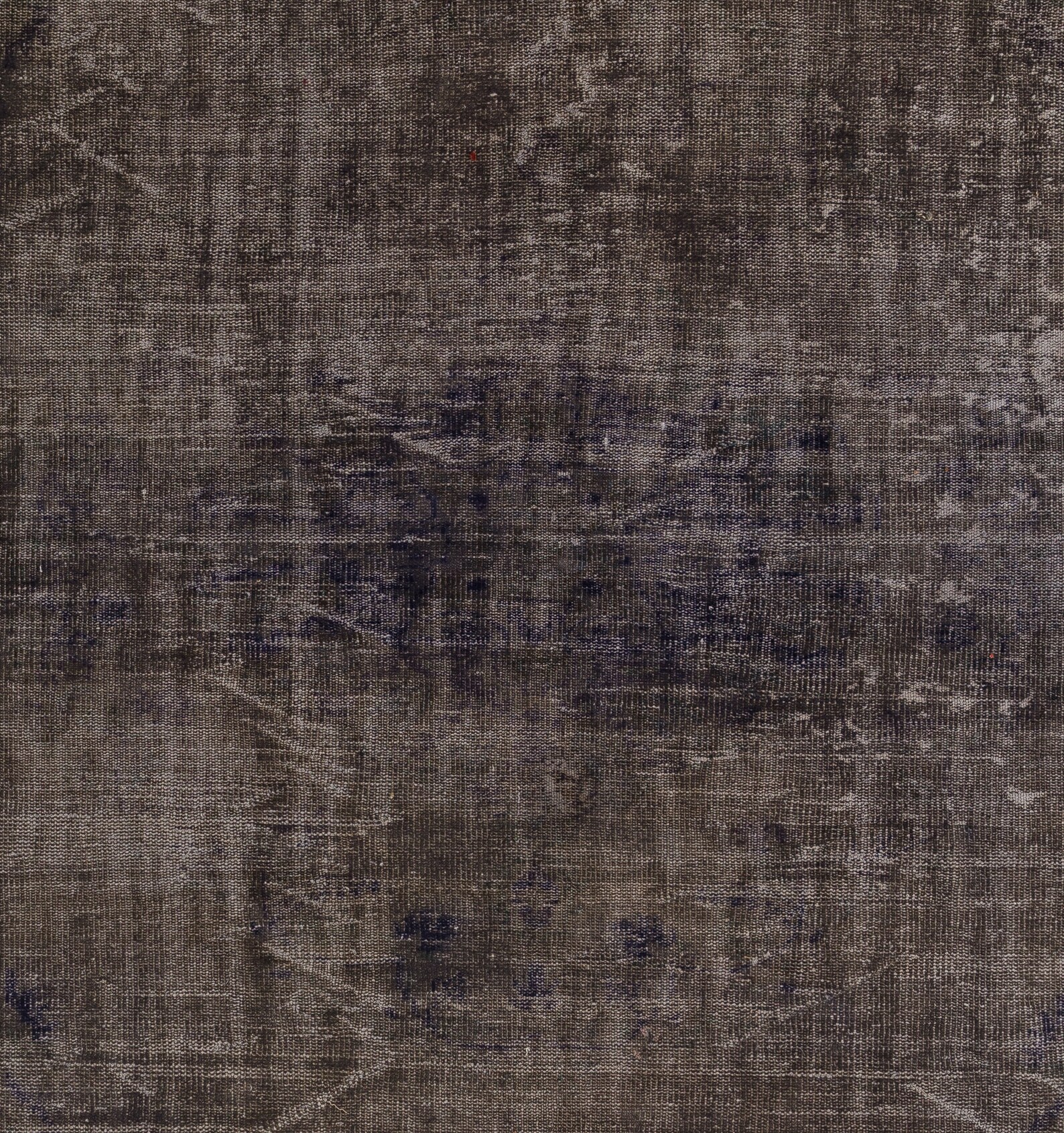 Distressed Vintage Area Rug Overdyed in Charcoal Gray for Etsy