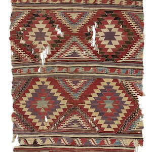 5.3x12.7 Ft Antique Anatolian Karapinar Kilim, 18th Century. BA130