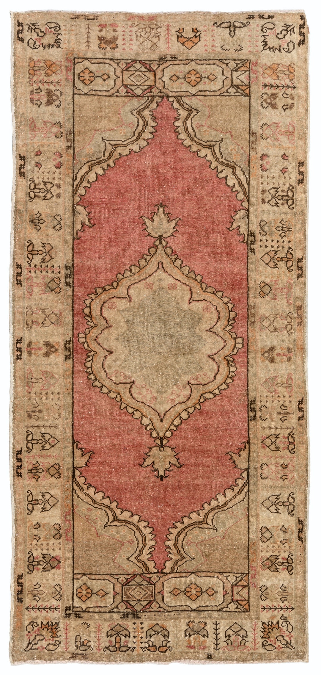 Vintage Rug From a Turkish Village. Traditional Handmade Carpet