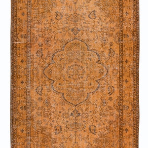 Bohemian Style Orange Modern Rug, Handwoven and Handknotted in Turkey. 5.2x8.8 Ft, BTEK1109