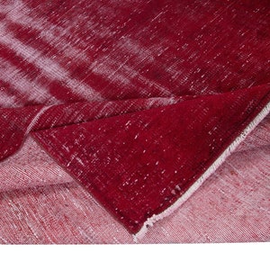 Decorative Turkish Red Area Rug, Handmade Shabby Chic Carpet, Woolen Floor Covering. 6x9.2 Ft, BTEK1364 image 5