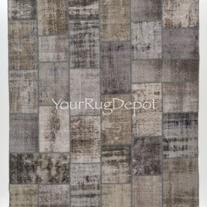 Modern Patchwork Rug. Handmade from Re-Dyed Vintage Carpets, Custom Options Available. BC468