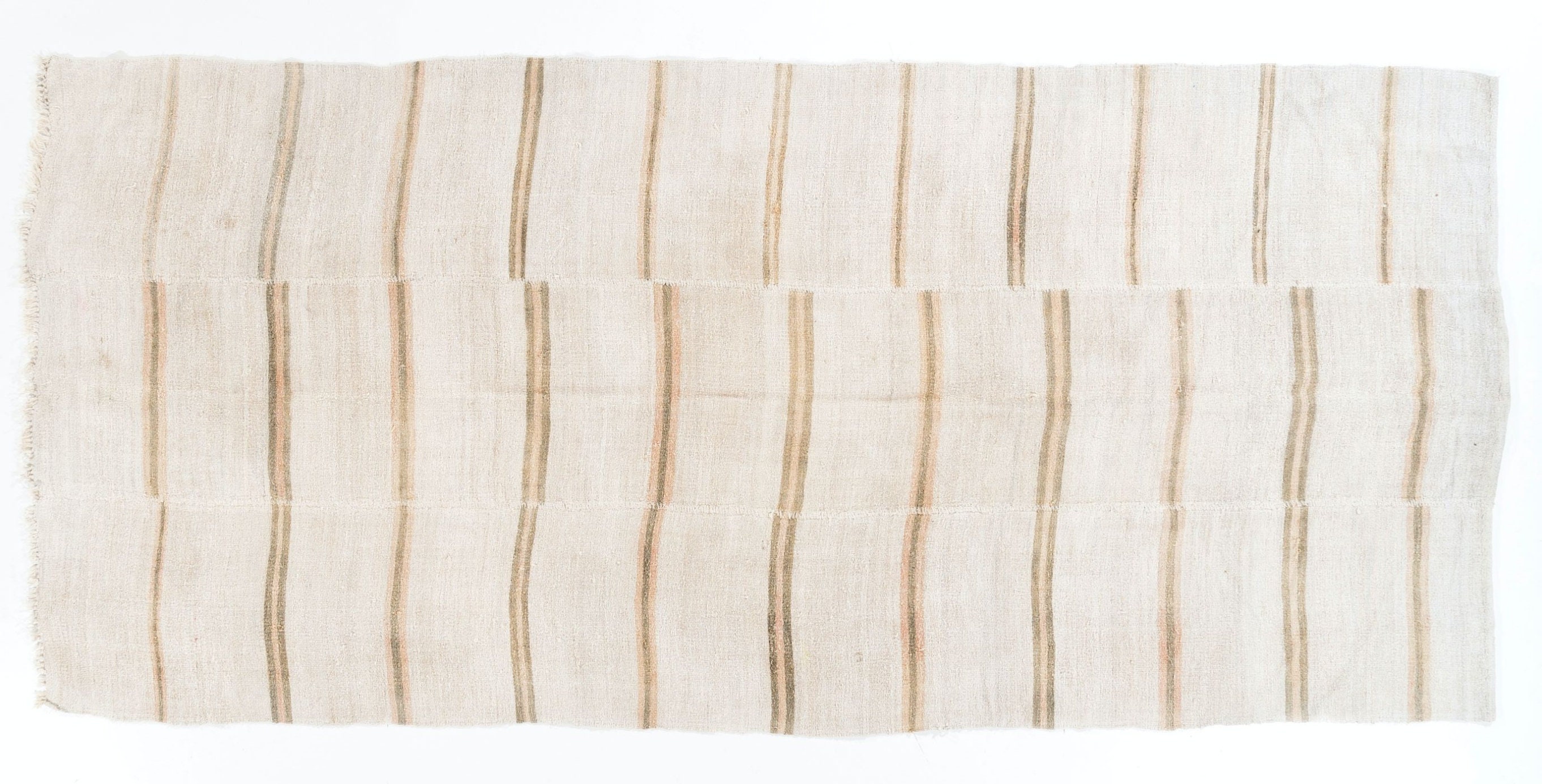 Late 20th Century Striped Turkish Kilim Made of Hemp. 5.6x12 Late 20th Century Striped Turkish Kilim Made of Hemp. 5.6x12