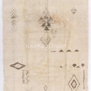 Modern Hand-Knotted Tulu Rug, 100% Natural Undyed Wool, Custom Options Available. BC657