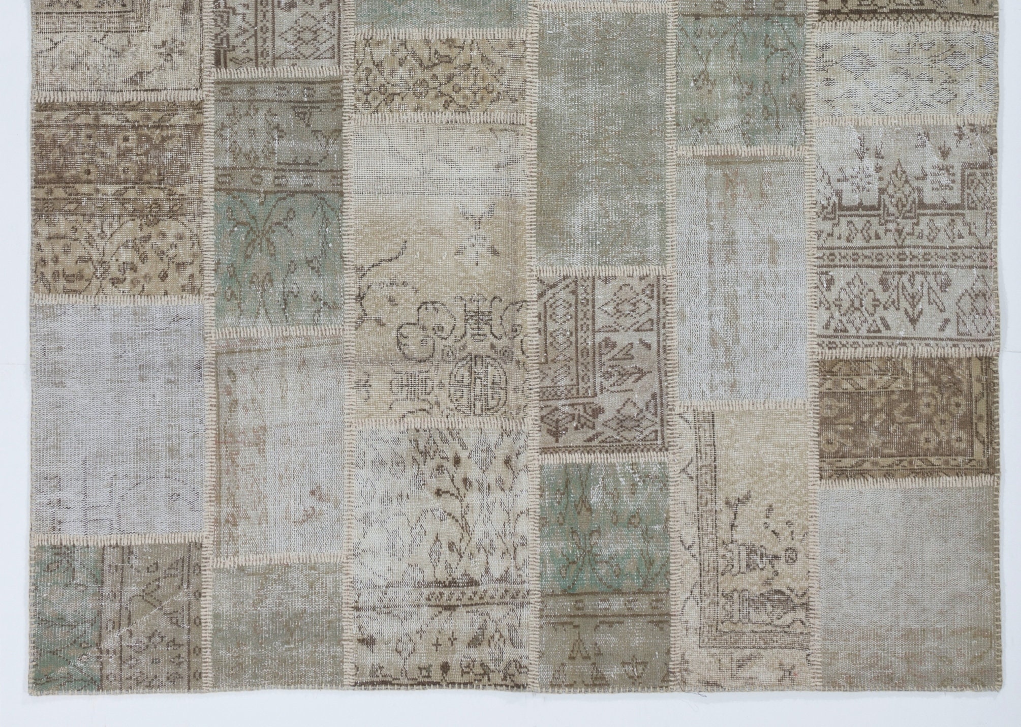 Modern Patchwork Rug. Handmade From Vintage Carpets, Custom Options ...