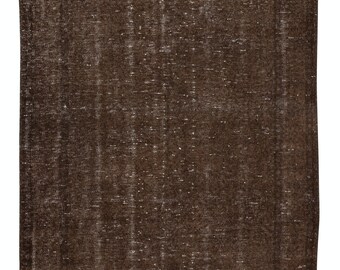 Handmade Turkish Area Rug in Brown, Ideal for Modern Home and Office ...