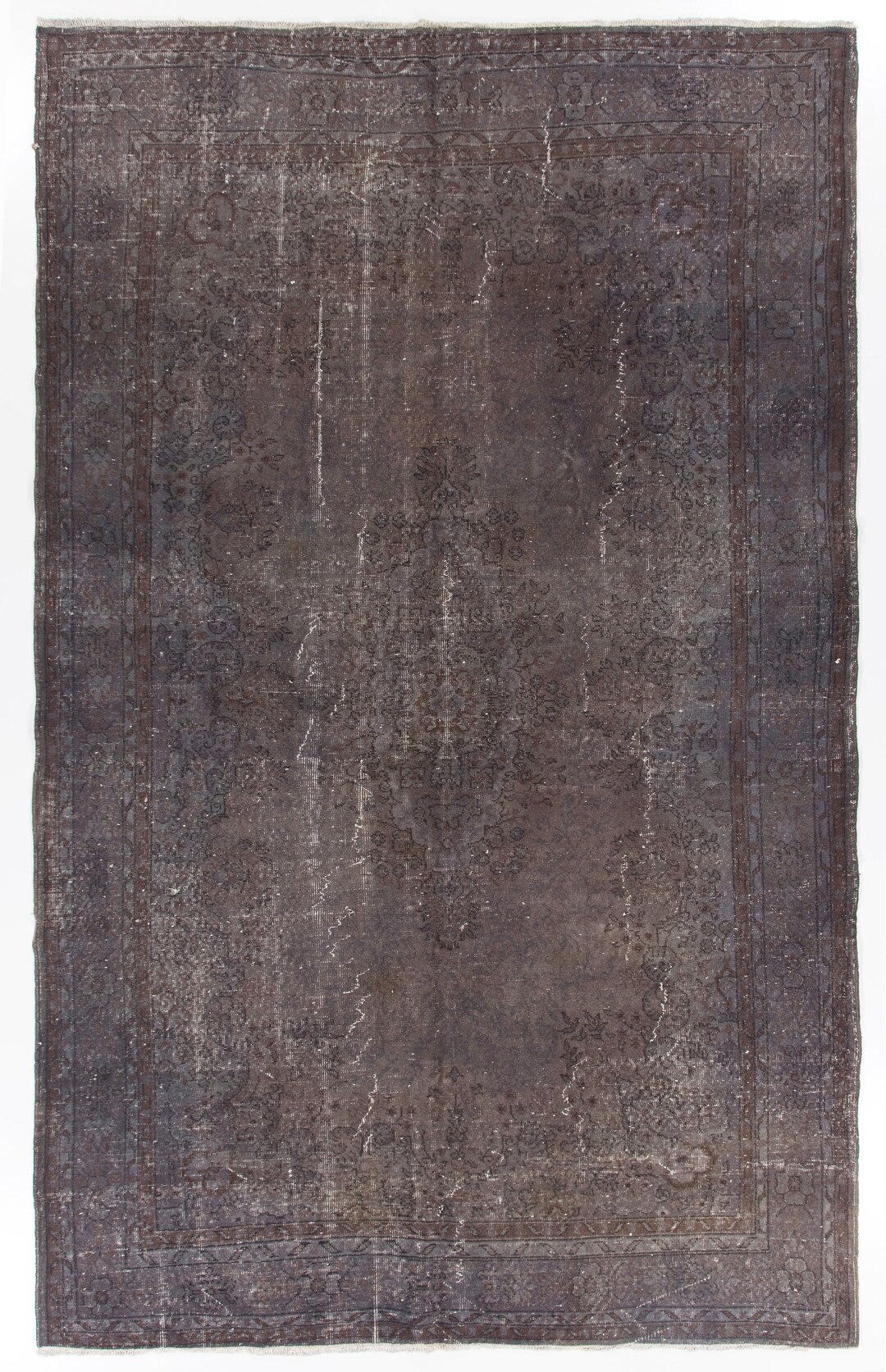 7x11 Ft Vintage Medallion Design Area Rug in Gray and Brown Colors ...