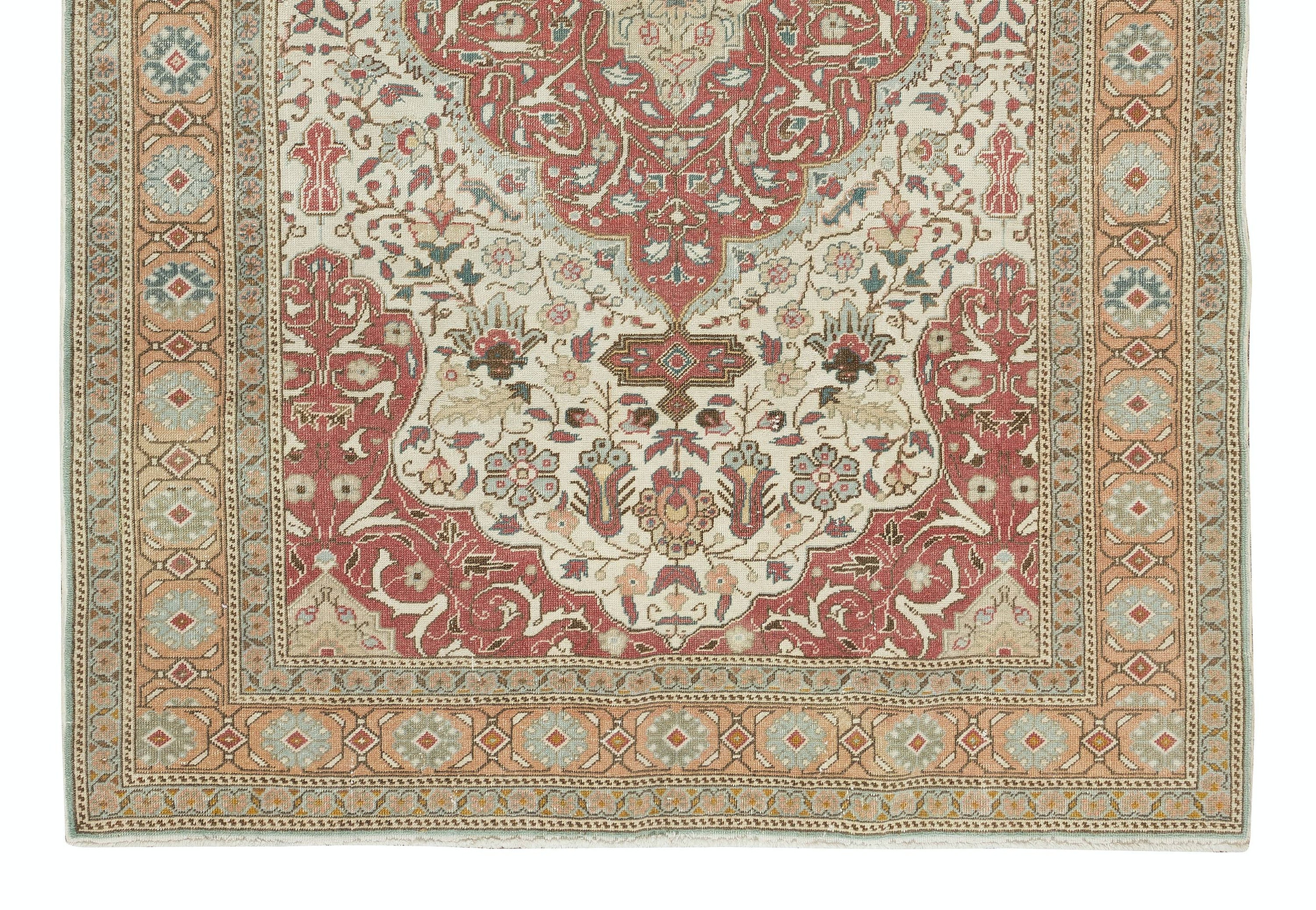 39×95cm】1970年代トルコヴィンテージスモールラグメダリオン柄
