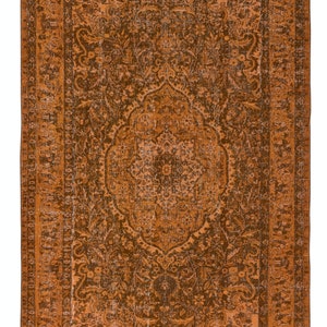 Modern Handmade Turkish Rug in Burnt Orange, Great for Contemporary Interiors. 6.3x9.7 Ft, BTEK1631