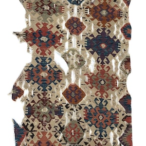 2.7x11.4 Ft Antique Anatolian Kilim Fragment, 18th Century. BD914