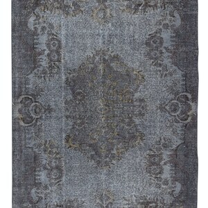 Aubusson Inspired Area Rug in Gray for Modern Interiors, Handmade in Turkey. 6.5x9.6 Ft, BTEK1213