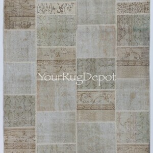 Handmade Patchwork Rug Made from Vintage Turkish Village Carpets, Custom Options Available. BD98