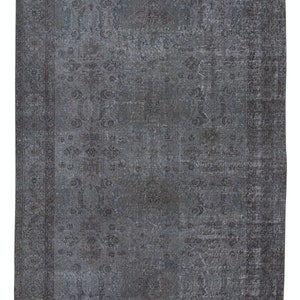 Handmade Wool Area Rug in Iron Gray Color, Modern Home Decor Carpet from Turkey. 5.6x8.7 Ft, BTEK1193