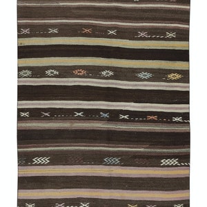 4.4x12 Ft Vintage Turkish Hallway Runner Kilim, Flat-Weave Corridor Rug, Stair Rug, Hallway Rug. BTEK0997