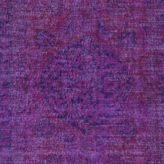 Jam Purple and Violet Handmade Turkish Rug for Living Room