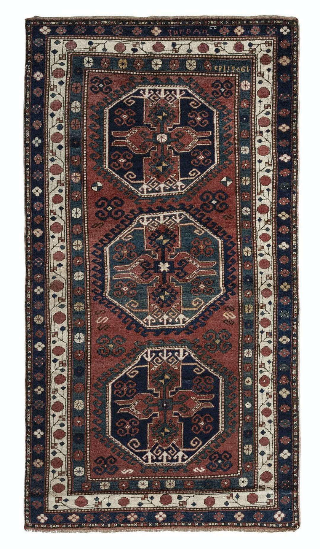 4.8x8.8 Ft Antique Armenian Lambolo - Lori Pambak Kazak Rug