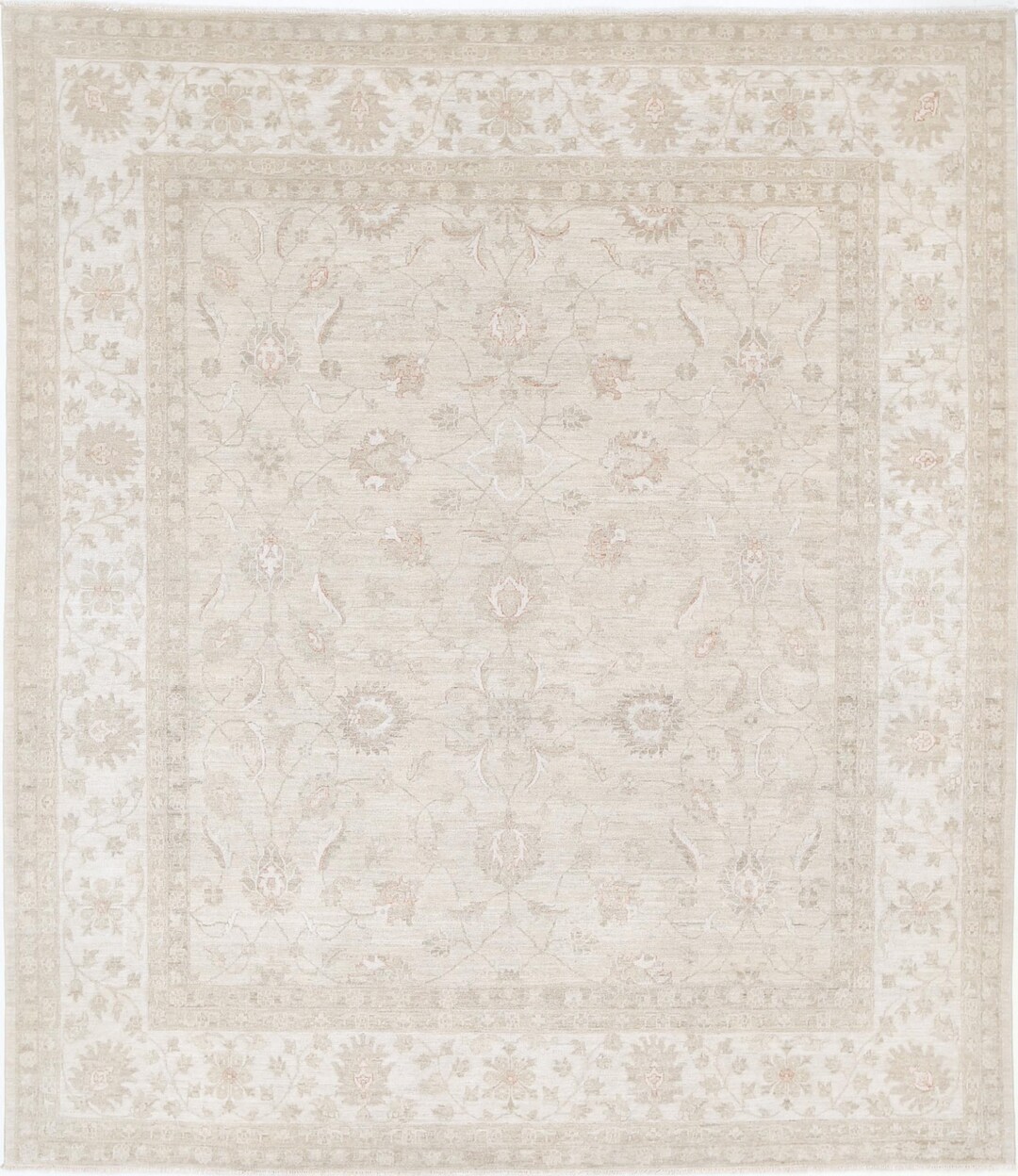 Patterns Beige Rug Large Size 8x9.5 Ft Hand Knotted Beige Large Area Rug for Dining Room and Bedroom ...